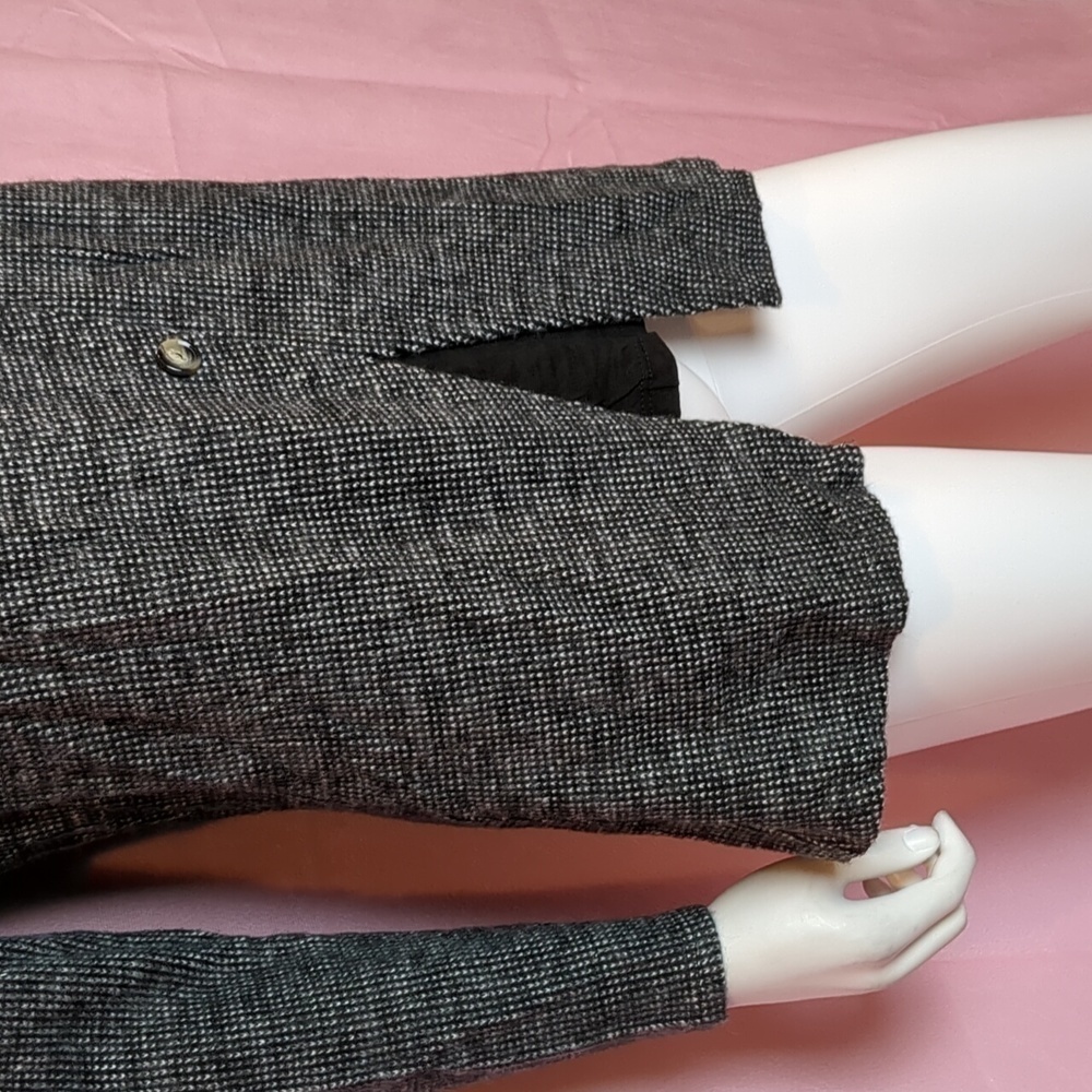 Cherishh Turtleneck Black and White Knit Diagonal Buttons Pullover Sweater - Picture 3 of 8